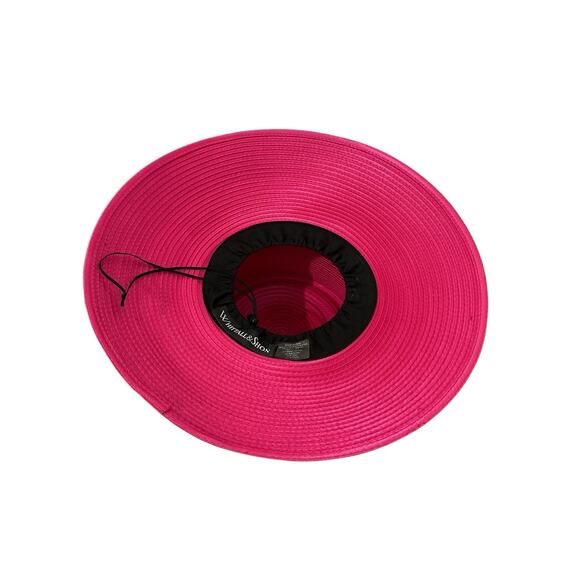 Whittall & Shon Designer Hat. Wide Brim Lampshade Bell ShapedStraw Floral Mesh main image 5